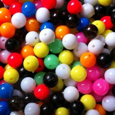 8mm Mixed Coloured Plastic Beads Qty 100 per pack